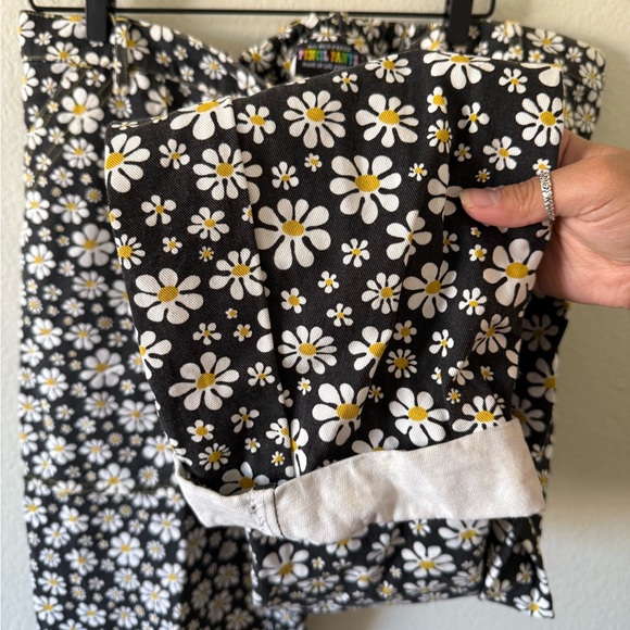 BIG BUD PRESS Womens 3XL Pencil Pants Lazy Daisy Print High Waisted Straight Leg - Picture 5 of 8